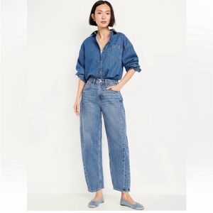 OLD NAVY High-Waisted Barrel Ankle Jeans